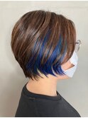 ショート×インナーカラーロイヤルブルー