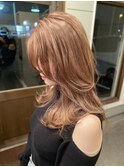 メテオカラー　ベージュブラウン　レイヤー