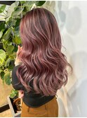 pink beige balayage