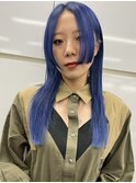 xブリーチ/イメチェン/ホワイトブロンド/外ハネボブ/美髪/
