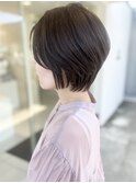 ショート　襟足長め　アッシュベージュ