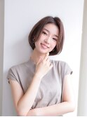 ショートボブ　透明感　ベージュカラー　20代30代40代　八木