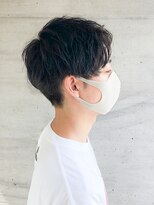 デネブ(Deneb) ビジネスマン◎メンズパーマアップバング爽やかショート黒髪