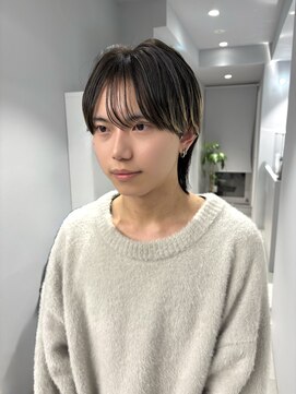 プリアバイポプルス 渋谷(pria by popls) フェザーパーマシャドウパーマダークブラウン毛流れパーマ