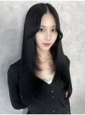 韓国暗髪ヘア×レイヤーカット