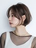 美肌パック白髪染めフルカラー(根本毛先塗り分け)+カット ¥12300