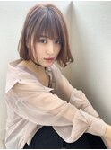 アフロート添田】耳かけスリークボブシースルーフォギーベージュ