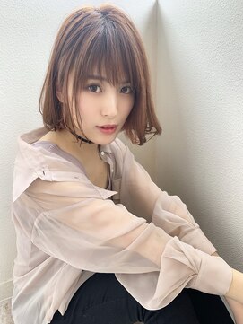 マリアバイアフロート(Maria by AFLOAT) アフロート添田】耳かけスリークボブシースルーフォギーベージュ