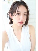 大人可愛いボブ_ココアブラウン_切りっぱなしボブ【チヒロ】