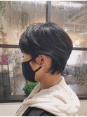 かき上げショート/くせ毛ショート/伸ばしかけ/黒髪《knit銀座》