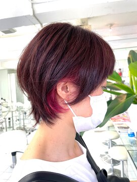 ルートエイチ 市川(Root H) グレージュカラーボブウルフ黒髪ココアベージュ【市川】