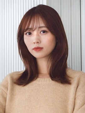 ガーデンヨコハマエスト(GARDEN YOKOHAMA est) ミディアムレイヤー似合わせカットイメチェンレッドブラウン