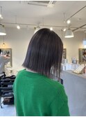 切りっぱなし×シルバーラベンダーカラー