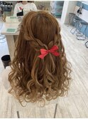 編み込みダウンスタイル