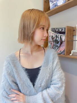 ロンド ブランシュ 錦糸町北口(Lond blanche) ブリーチ毛に縮毛矯正　ボブ