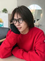 ジーナ 天神(Zina)&nbsp;フェザーパーマミディアムボブ 【メンズサロンZina 天神】