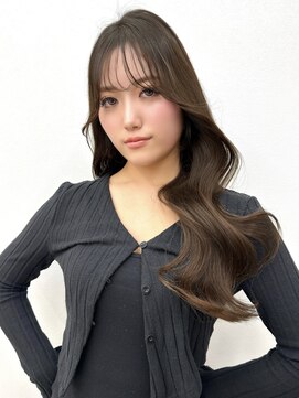 ロンドイディールバンダイ 新潟万代(Lond ideal) ロングレイヤー韓国くびれヘア黒髪グレージュ