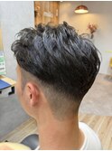 毛流れツーブロック