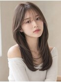 アッシュグレージュ ロングレイヤー レイヤーカット 20代