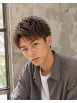 MEN's Baguz MEN'Sカット/ MEN'Sパーマ/ MEN'Sカラー 無造作束感ニュアンスパーマメンズショート20代30代トレンド
