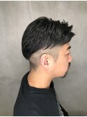30代40代メンズ刈り上げフェードスタイル短髪ワイルド２ブロック