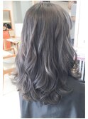 大人可愛いAラインスリークボブディ☆　パープルアッシュカラー