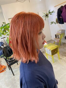 ナイーブヘアデザイン(NAiVE HAIR DESIGN) 【NAiVE hair】ピンクオレンジ★ボブ