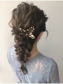 結婚式  編みおろしパーティーヘアセット  エジリ