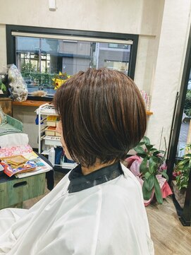 パペル(PAPEL) 大人女性似合わせカット＋白髪ぼかしハイライト