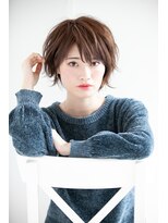 クシュ 所沢東口店(kusyu...) うぶバング×ミルクティアッシュふわふわショートウルフボブ所沢