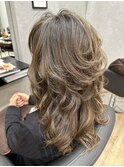 40代～◎【ロングシャギーレイヤー×白髪ぼかしハイライト】