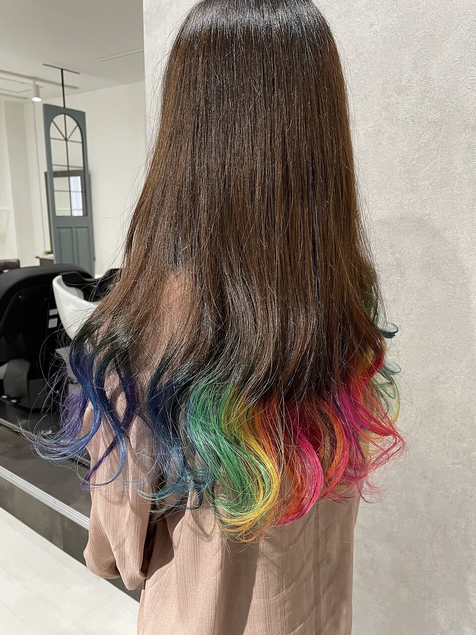 ⊹高品質⊹ グラデーション虹カラー　ラビットヘアチルチル　NO.133 にじさんじ甲斐田晴推しカラー 新衣装 髪色グラデーション S1118