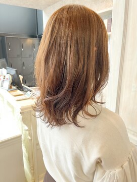 キャアリー(Caary) 福山人気caaryブリーチなしマロンベージュ外はねくびれ巻き20代