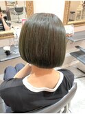髪質改善丸みショートボブ縮毛矯正シンプルストレートイメチェン