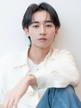 イオ 本厚木(io) センターパートウルフアッシュブラックコンマバング