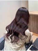 ブリーチなしワインレッド