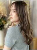 カーキグレージュ顔回りレイヤーこなれロングc6大宮20代30代40代