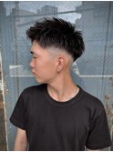 【大村指名】メンズカットスキンフェードスパイキーショート登戸