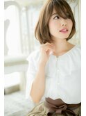 #夏におすすめ★斜めバングで小顔見せ♪ワンカール大人ボブa