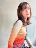 mowen 南堀江　チョコレートブラウン　ミディアムレイヤーカット