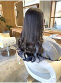 裾カラーネイビー×バイオレット