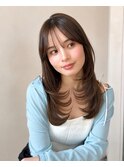 レイヤーカット×シフォンベージュ