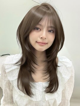 アイトーキョーエス 渋谷(AI TOKYO S) ブリーチなしダブルカラーヘーゼルブラウンハッシュカット透明感