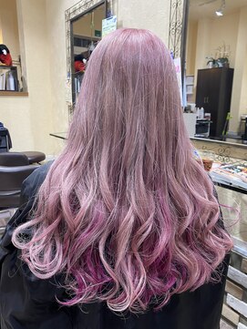 サムブリッジ(SOMEBRIDGE) ☆薄ピンク×インナーピンク×ロングヘアー★SOMEBRIDGE 亀有）