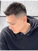 ☆ワイルドアップバング外国人風フェードベリーショートスタイル