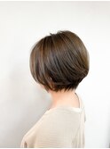 前下がりショート リーフベージュカラー