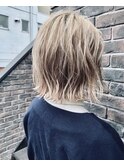 大人かわいい前髪セシルカットココアブラウンフリンジウェーブ