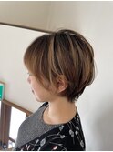 丸みショート×ハイライト