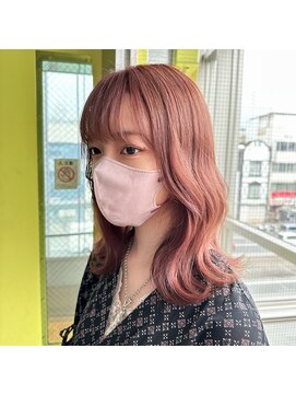 ガルボヘアー 名古屋栄店(garbo hair) ピンクカラー10代20代ケアブリーチ大人っぽカラー