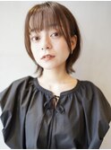 顔まわりレイヤー/切りっぱなし/ボブ/レイヤーカット